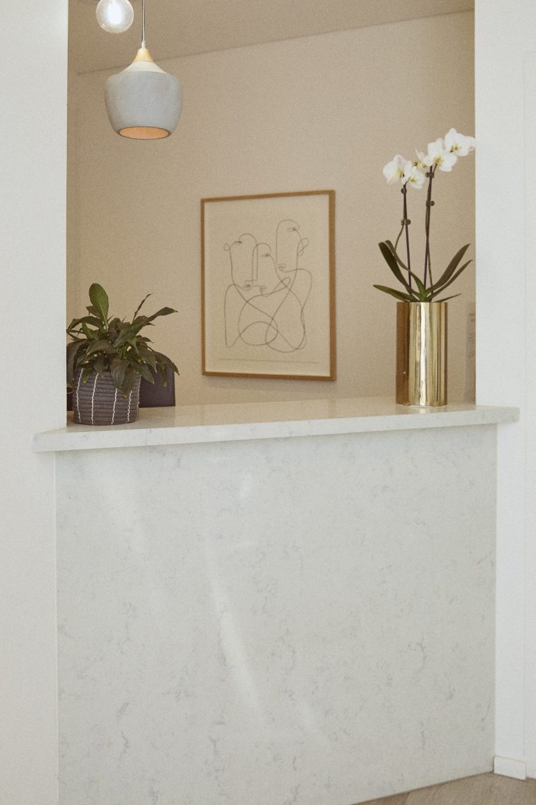 Artwork and orchids at Dental Collective Rose Bay